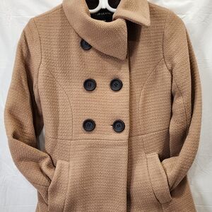 Wool-Blend Tan Pea Coat - Women